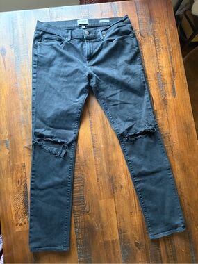 Frame Denim L’ Homme Men’s Black Distressed Skinny Jeans 34x30